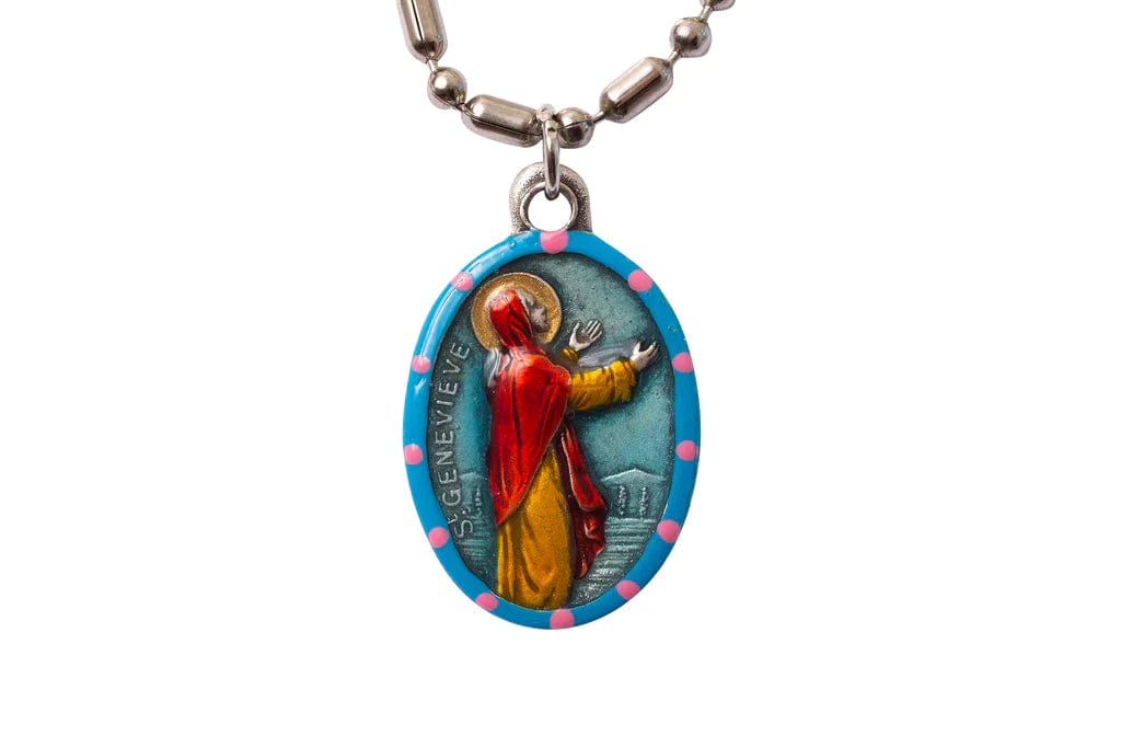 Saints For Sinners Saints For Sinners Saint Genevieve Hand Painted Medal - Little Miss Muffin Children & Home