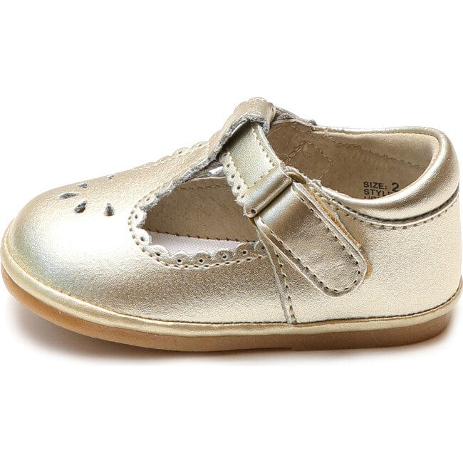 L'amour L'amour Baby Dottie Scalloped T-Strap Metallic Mary Jane - Little Miss Muffin Children & Home