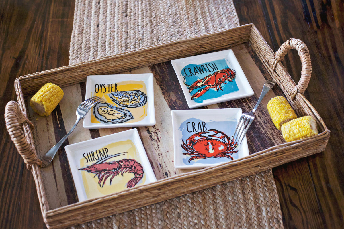 The Parish Line - The Parish Line Set of 4 Seafood Appetizer Plates 10202 - Little Miss Muffin Children & Home