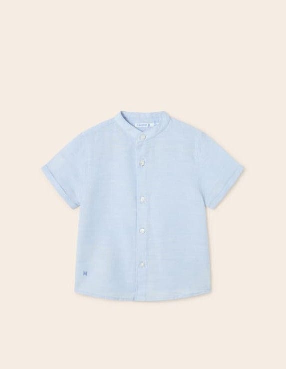 Mayoral Usa Inc Mayoral Short Sleeve Linen Mao Collar Shirt - Little Miss Muffin Children & Home