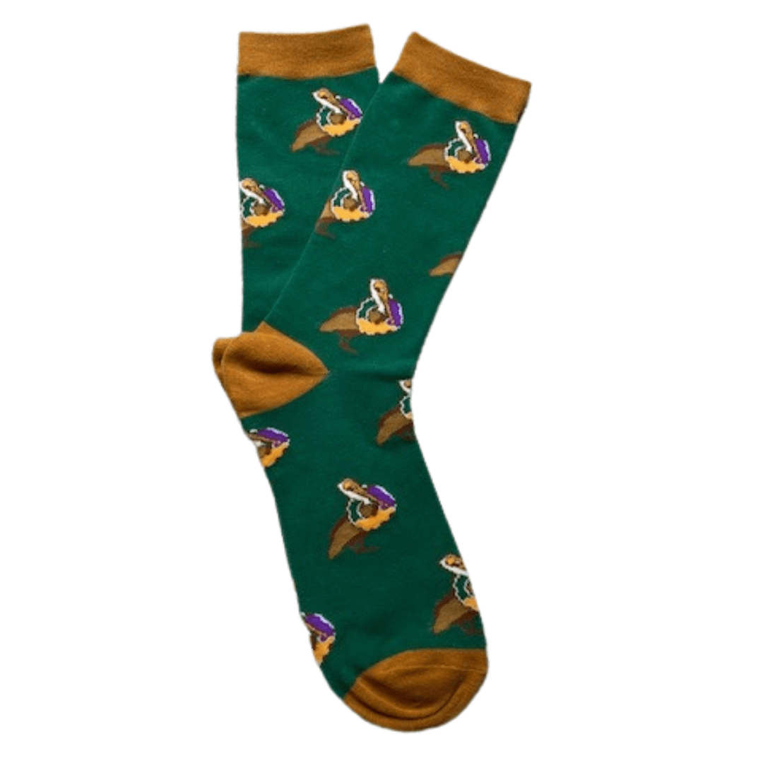 Whereable Art Whereable Art Mardi Gras Mambo Socks Pelican King Cake - Little Miss Muffin Children & Home