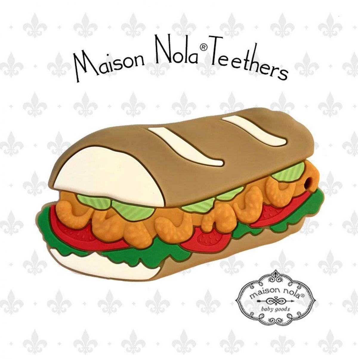 Maison NOLA Maison Nola Shrimp Poboy Silicone Teether - Little Miss Muffin Children & Home