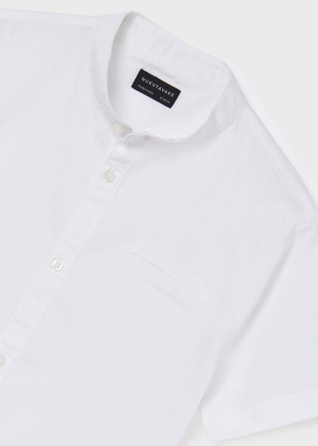 Mayoral Usa Inc Mayoral Mandarin Collar Short Sleeve Shirt - Little Miss Muffin Children & Home