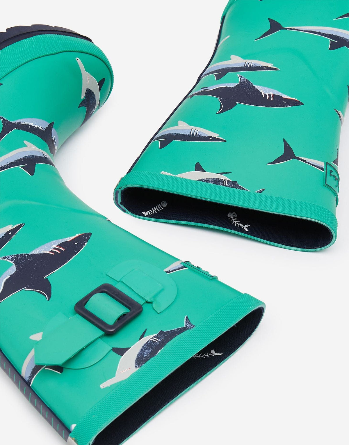 Joules Joules 216666 Welly Tall Height Printed Rain Boots Light Green Shark - Little Miss Muffin Children & Home