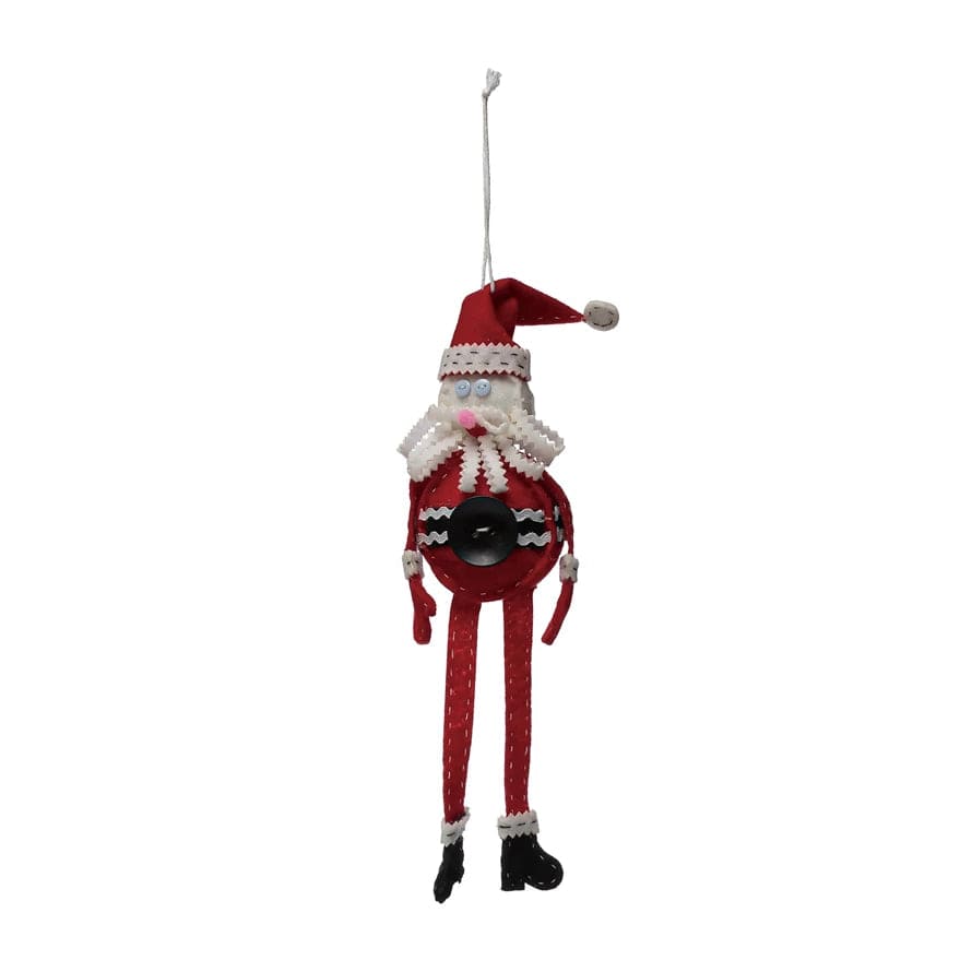 Creative Co-op Creative Co-op Felt Santa Ornament - Little Miss Muffin Children & Home
