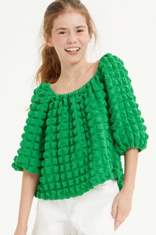 Good Girl Good Girl Tween Embossed Bubble Texture Balloon Sleeve Top - Little Miss Muffin Children & Home