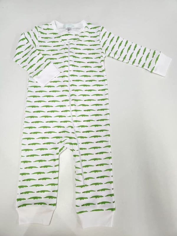 Lulu Bebe Lulu Bebe Alligator Print Boy's Footless Zip-Up PJs - Little Miss Muffin Children & Home