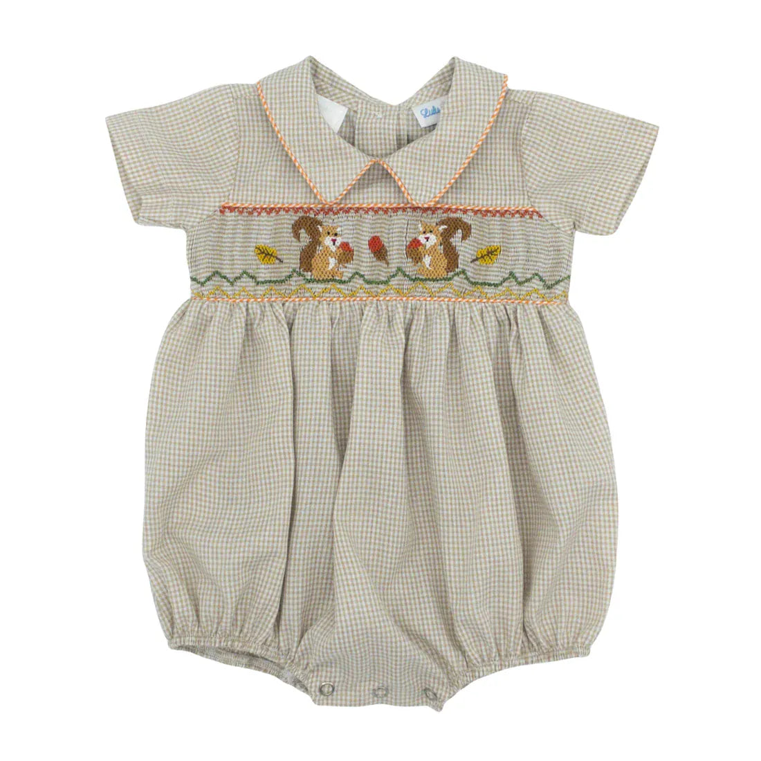 Noah Autumn Tails Smocked Collared Bubble