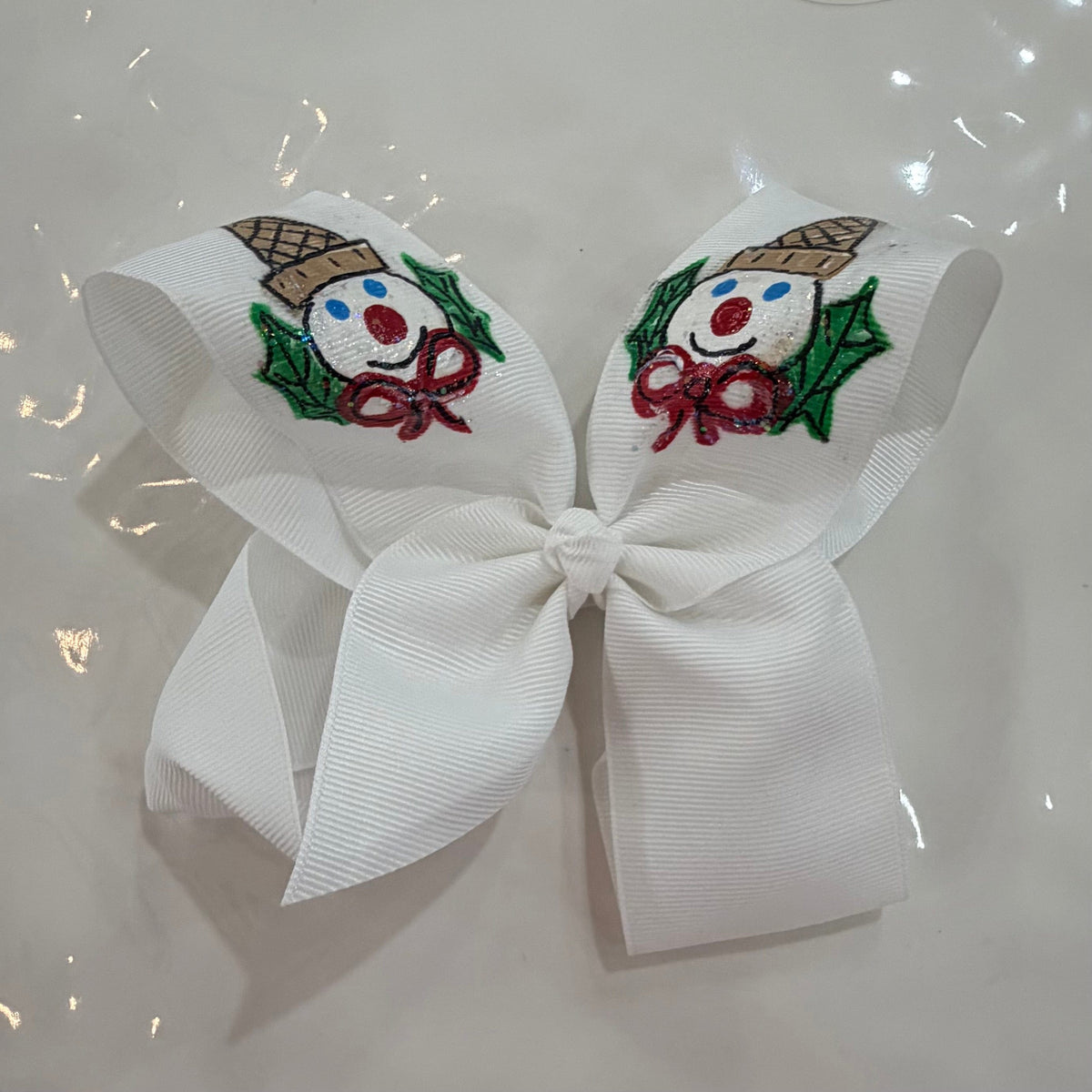 Heidi Davis Bows Mr Bingle  Hand Painted Glitter Bow Double Glitter - Little Miss Muffin Children & Home