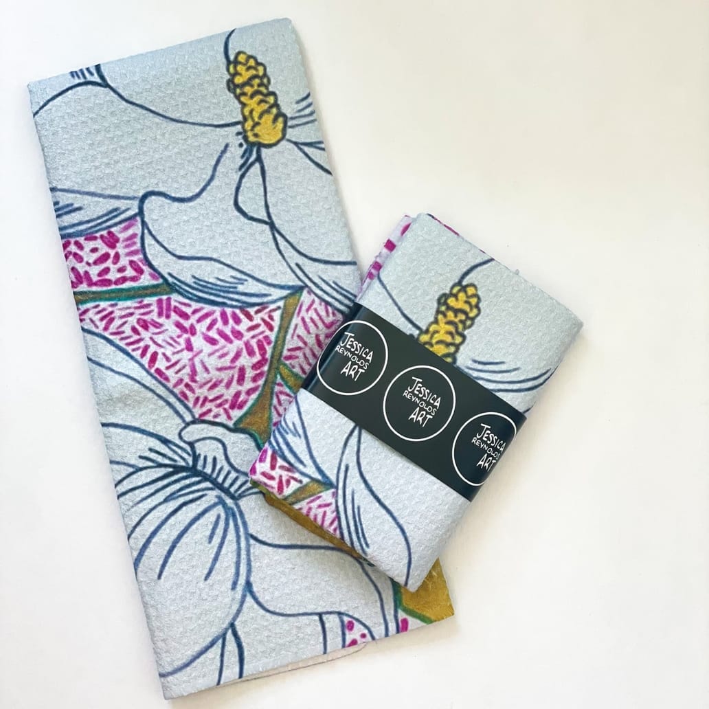 Jessica Reynolds Art Magnolia Tea Towel - Little Miss Muffin Children & Home