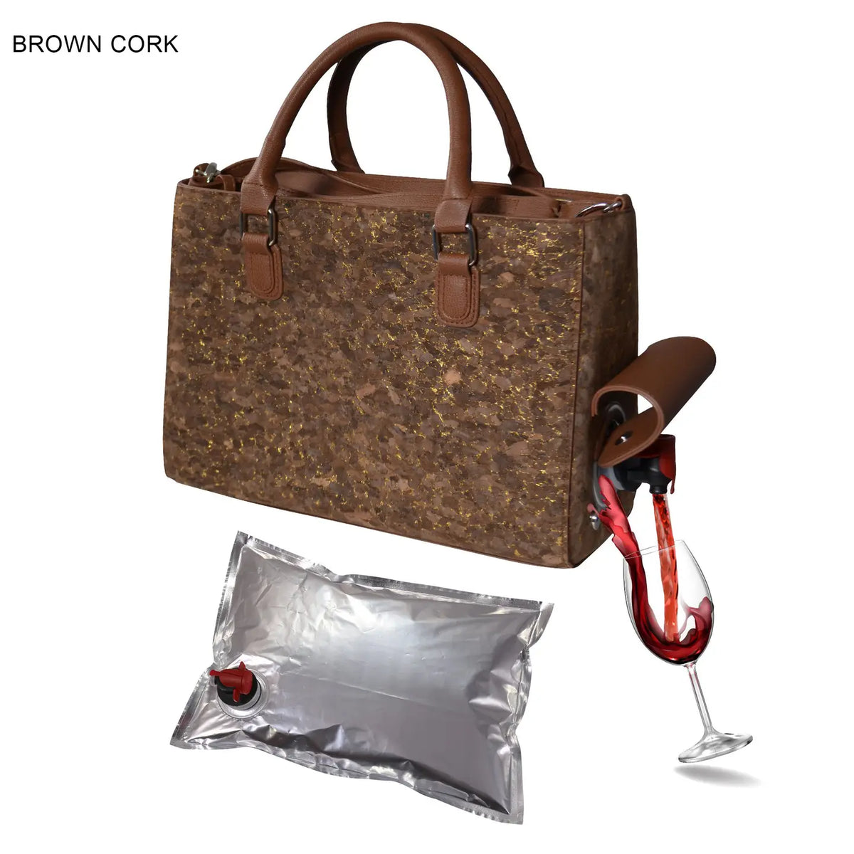 Primeware Brown Cork Insulated Wine Dispenser Classic Design Drink Purse - Little Miss Muffin Children & Home