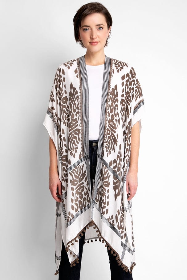 Fashion City Floral Print Kimono with Tassels - Little Miss Muffin Children & Home