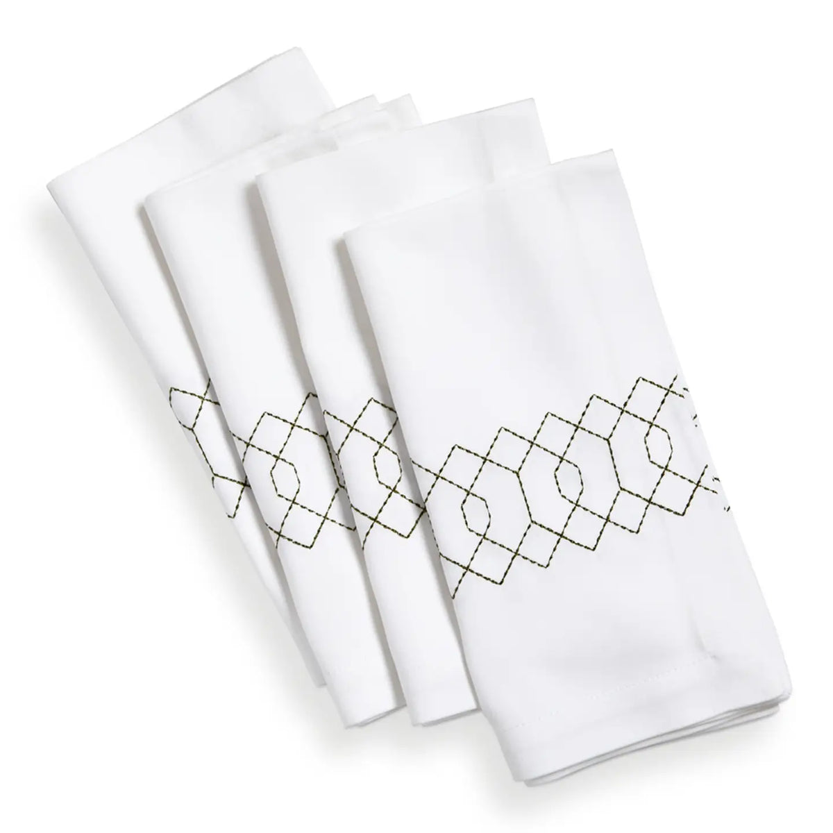 tag Fitz Set of 4 White Cotton Napkins - Little Miss Muffin Children & Home