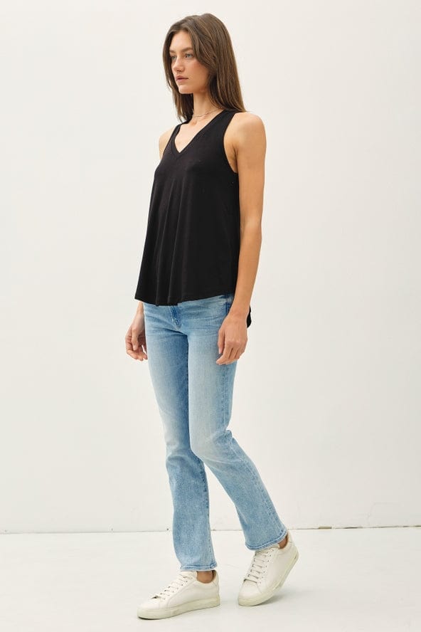 Be Cool Be Cool V-Neck Racerback Knit Tank in Black - Little Miss Muffin Children & Home