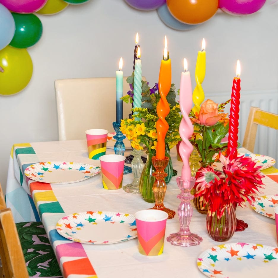 Talking Tables Talking Tables Rainbow Colored Twisted Candles (sold individually) - Little Miss Muffin Children & Home