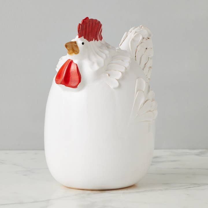 etú Home Large White Ceramic Country French Rooster - Little Miss Muffin Children & Home