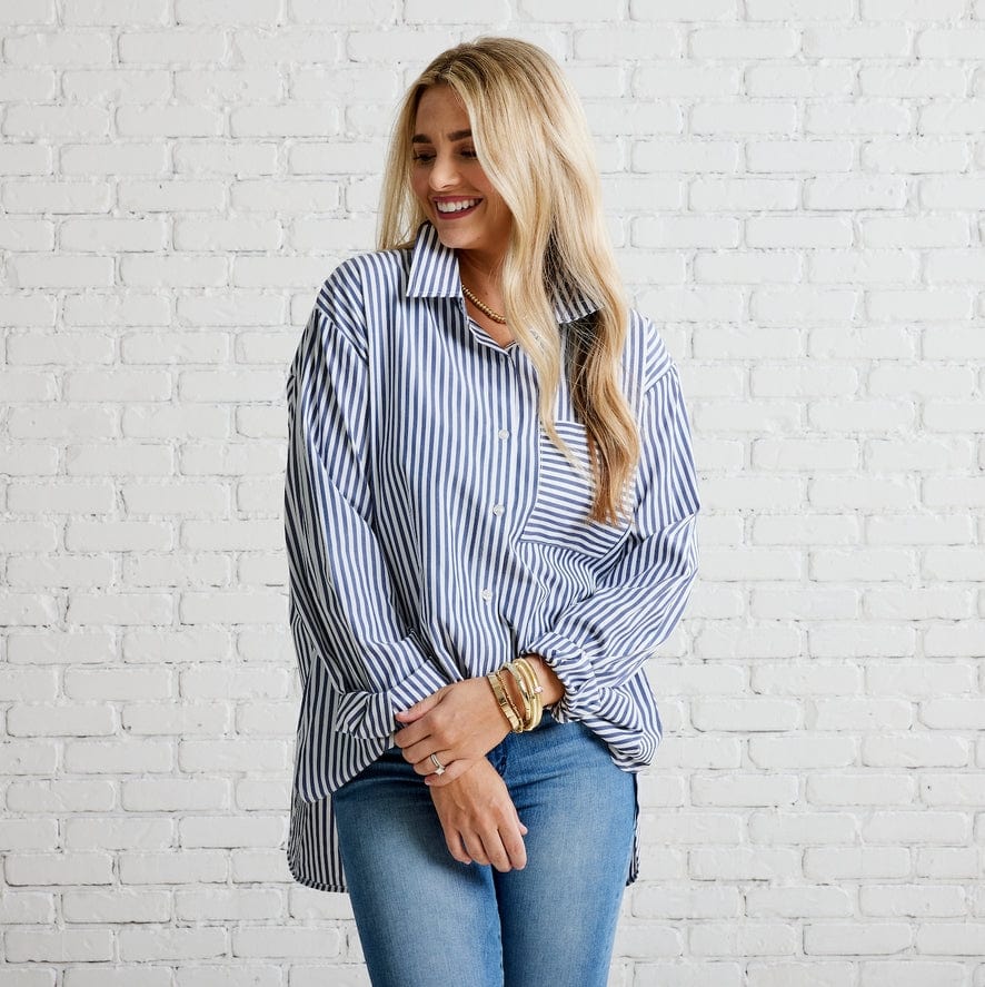 Caryn Lawn Caryn Lawn Lawn Shirt Navy - Little Miss Muffin Children & Home