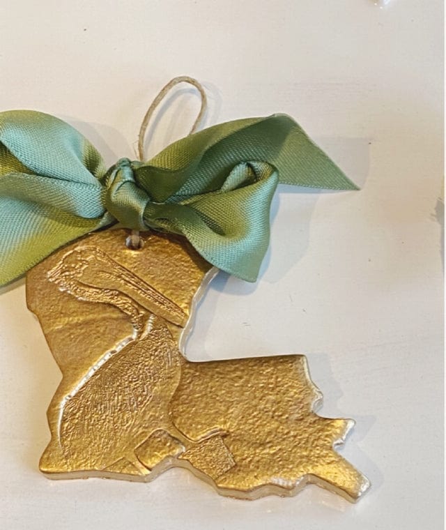 Rouge 225 Rouge 225 Louisiana Pelican Hand-Gilded Christmas Ornament - Little Miss Muffin Children & Home