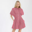 Star Drop Red Striped Pleated Shirt Dress - Little Miss Muffin Children & Home