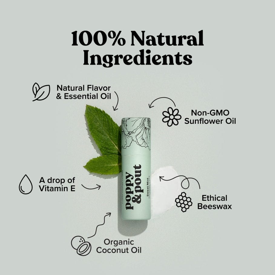 Poppy & Pout Poppy & Pout Lip Balm, Sweet Mint - Little Miss Muffin Children & Home