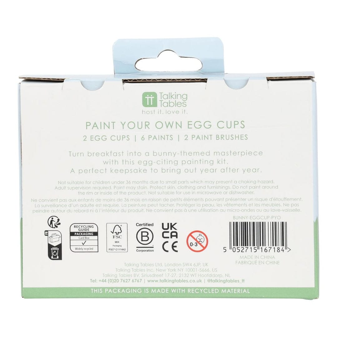 Talking Tables Paint Your Own Ceramic Easter Egg Cup - 2 Pack - Little Miss Muffin Children & Home