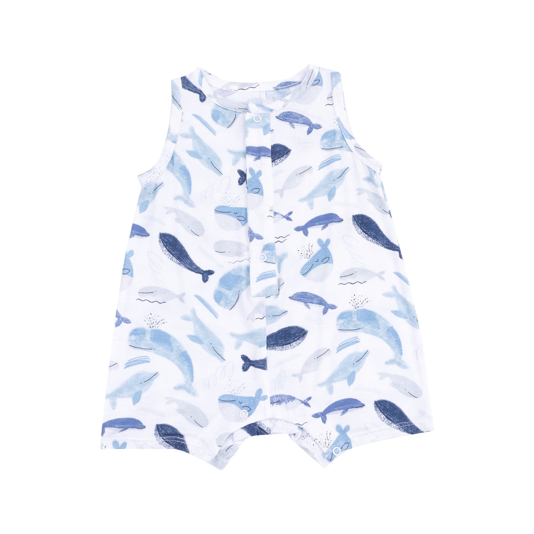 Angel Dear Angel Dear Blue Whales Sleveless Shortie Romper - Little Miss Muffin Children & Home