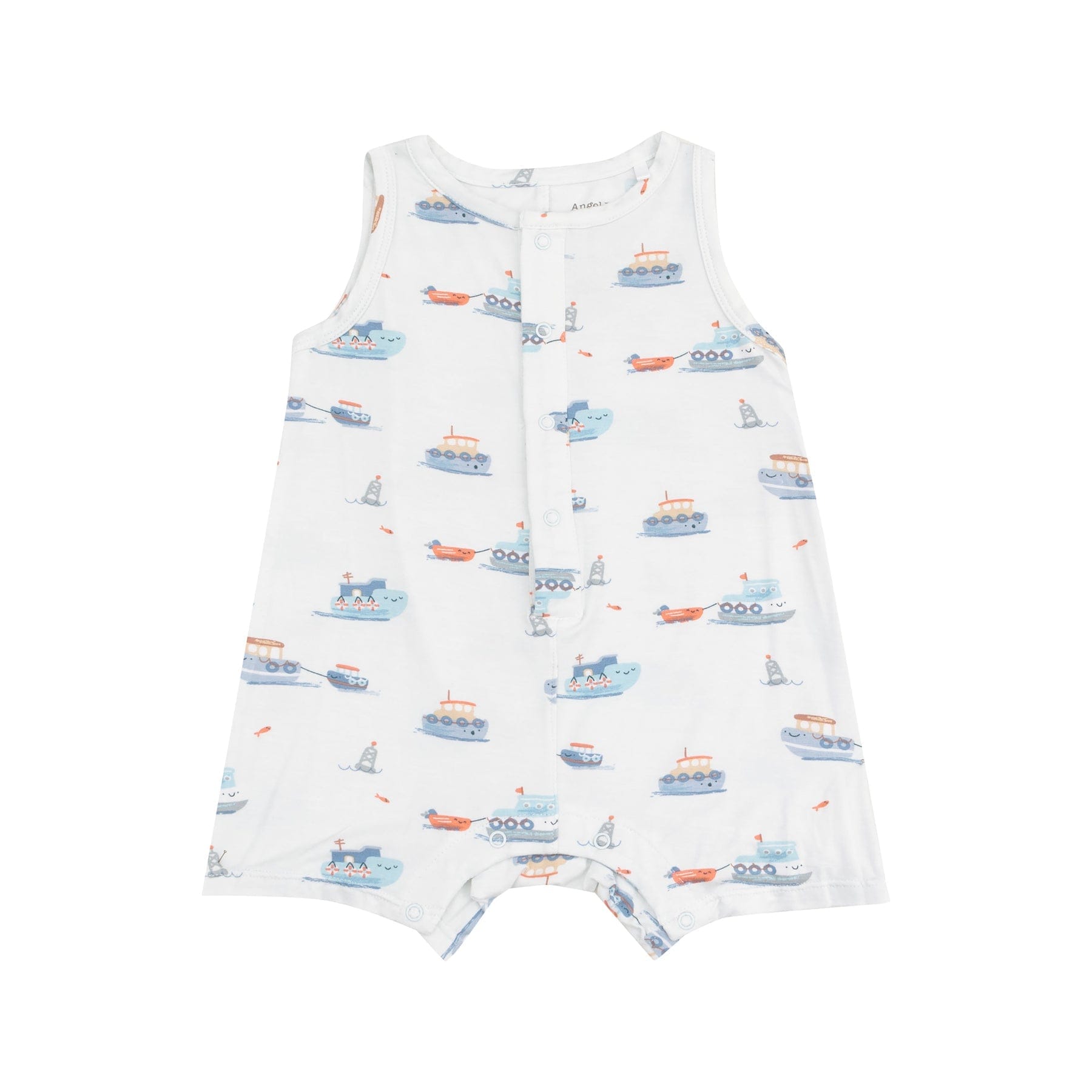 Angel Dear Angel Dear Bubbly Tugboats Sleeveless Shortie Romper - Little Miss Muffin Children & Home
