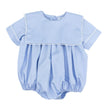 Arthur Bib Collar Bubble with Lace Trim in Blue
