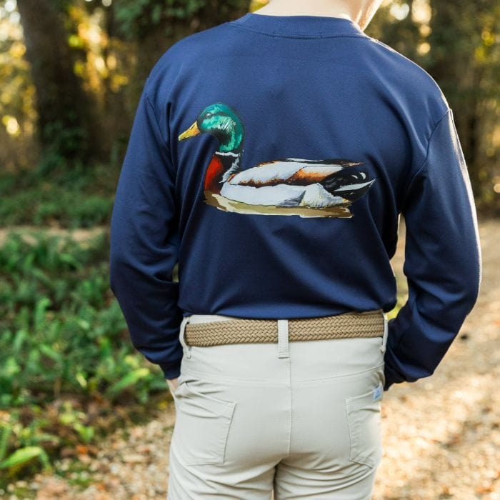 Bailey Boys Bailey Boys Long Sleeve Logo Tee- Wood Duck/Navy - Little Miss Muffin Children & Home