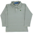 Bailey Boys Boys' Olive Striped Long Sleeve Performance Polo - Little Miss Muffin Children & Home