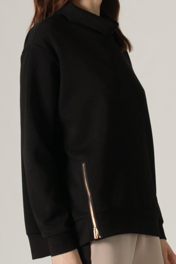 Before You Collection Before You Collection Mock Neck Pullover with Side Zipper - Little Miss Muffin Children & Home