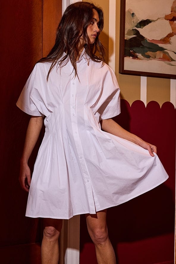 Bucketlist Bucketlist Poplin Button Front Pleated Shirt Dress - Little Miss Muffin Children & Home