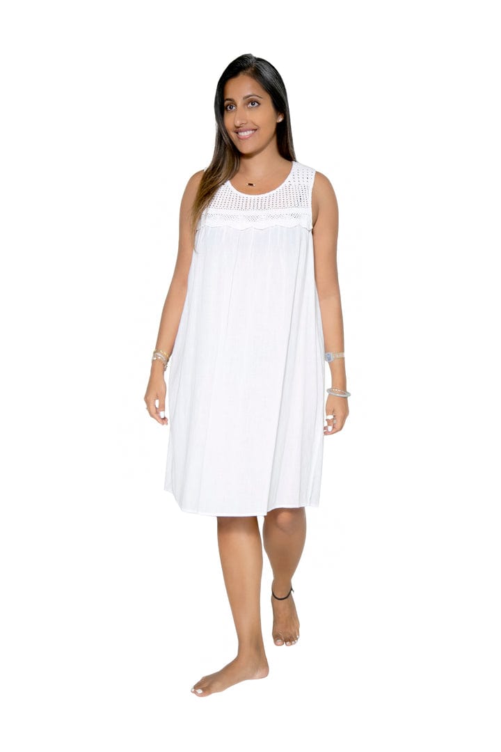 La Cera La Cera Crochet Yoke Chemise - Little Miss Muffin Children & Home