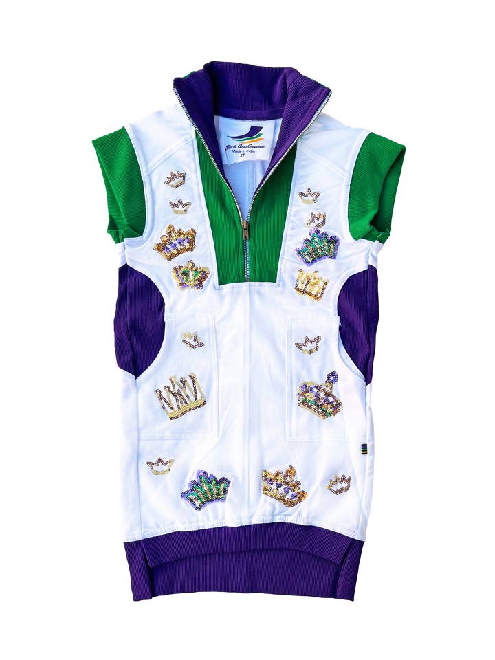 Mardi Gras Creations Mardi Gras Crowns Youth White Tennis Dress - Little Miss Muffin Children & Home