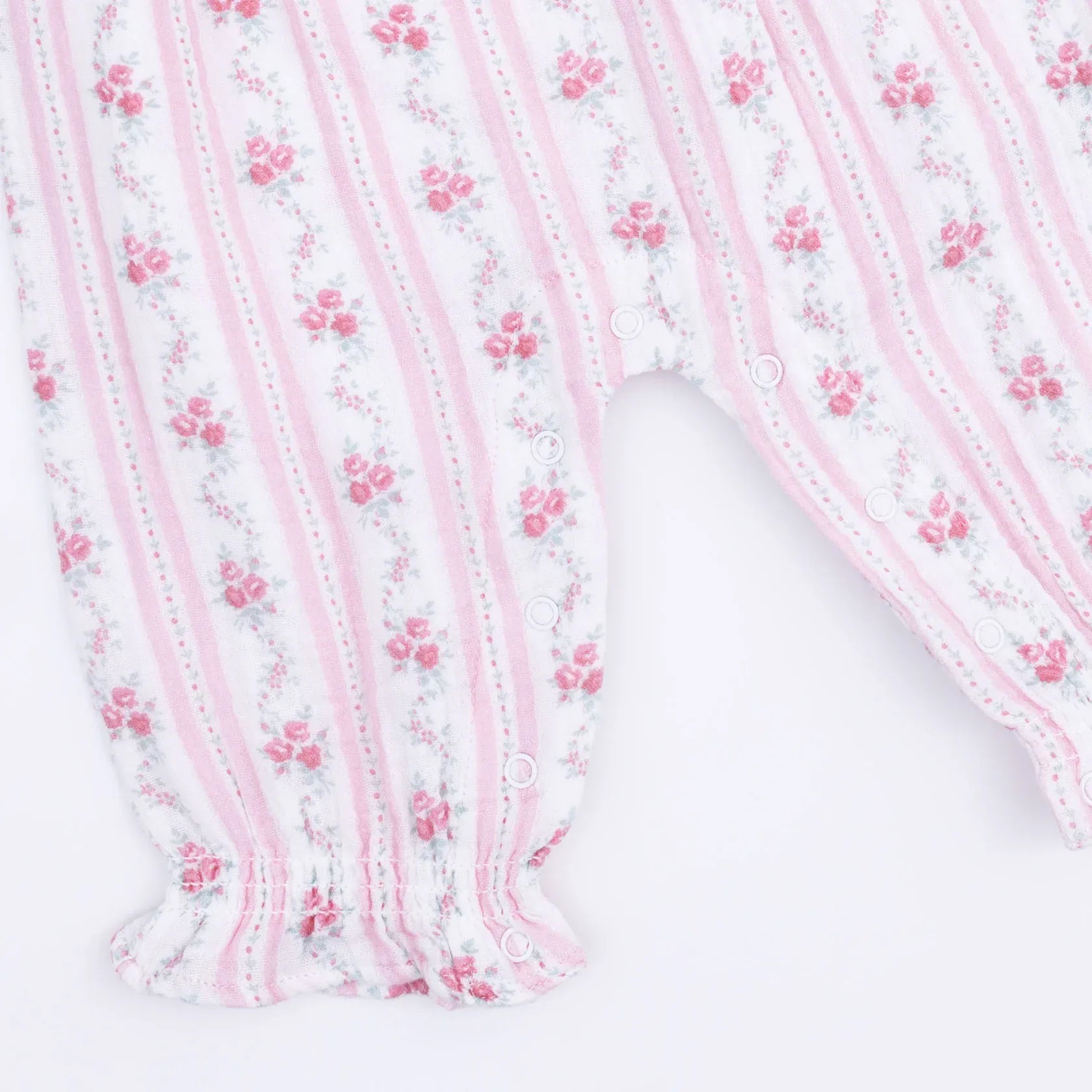 Winding Roses Stripe Ruffly Strap Overall