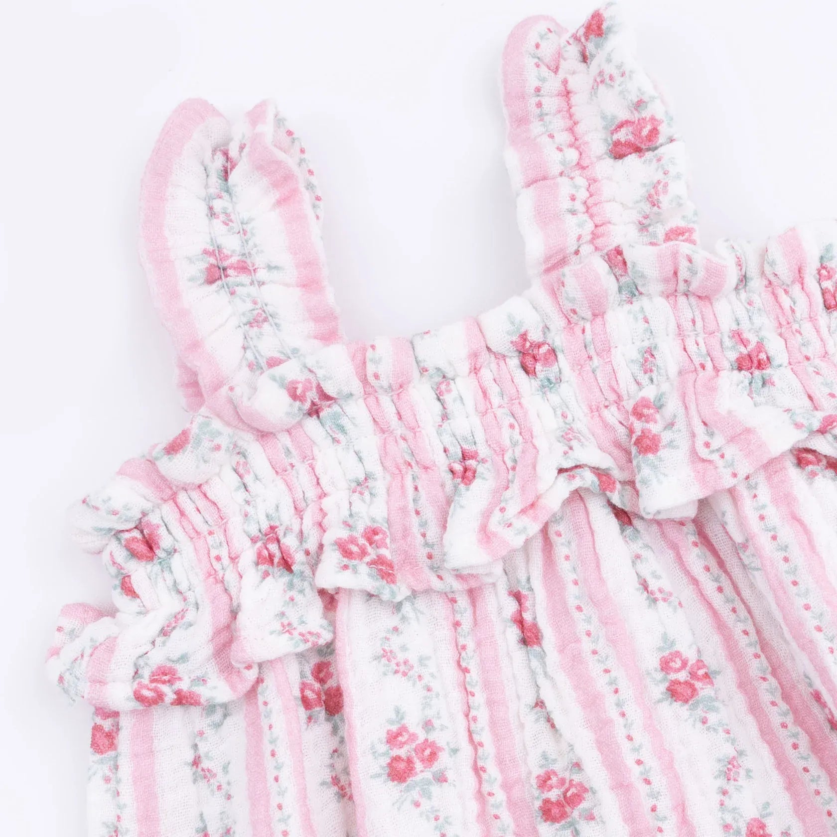 Winding Roses Stripe Ruffly Strap Bubble