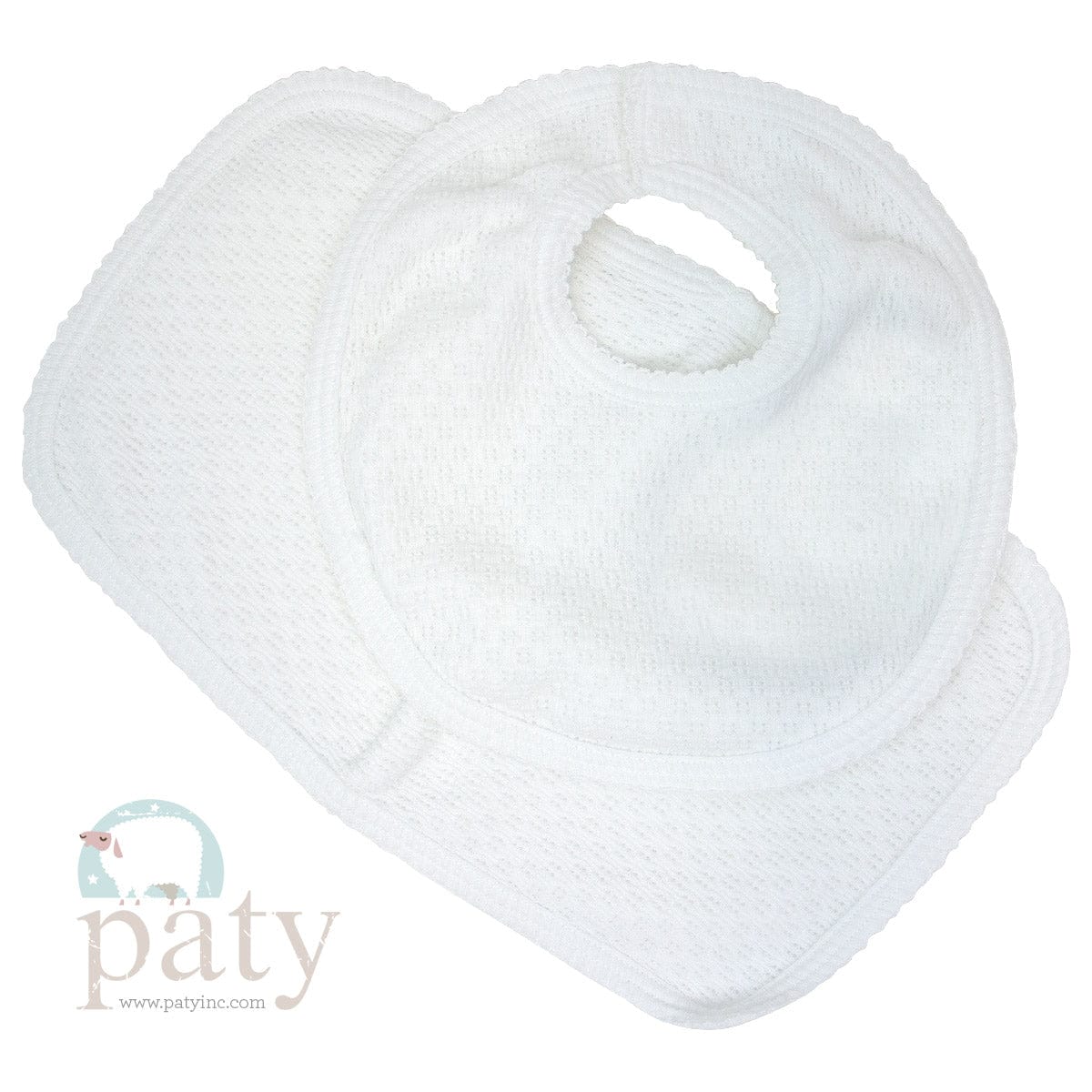 Paty, Inc. Paty Bib & Burp Set White with Pink Trim - Little Miss Muffin Children & Home