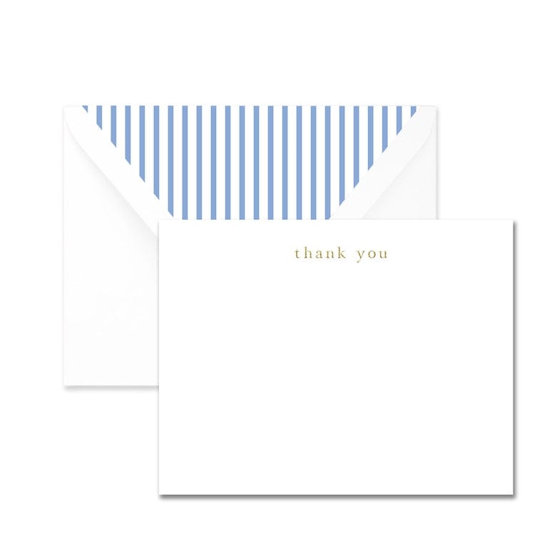 Leslie Store Leslie Store Thank You, Blue Pinstripe Note Set - Little Miss Muffin Children & Home