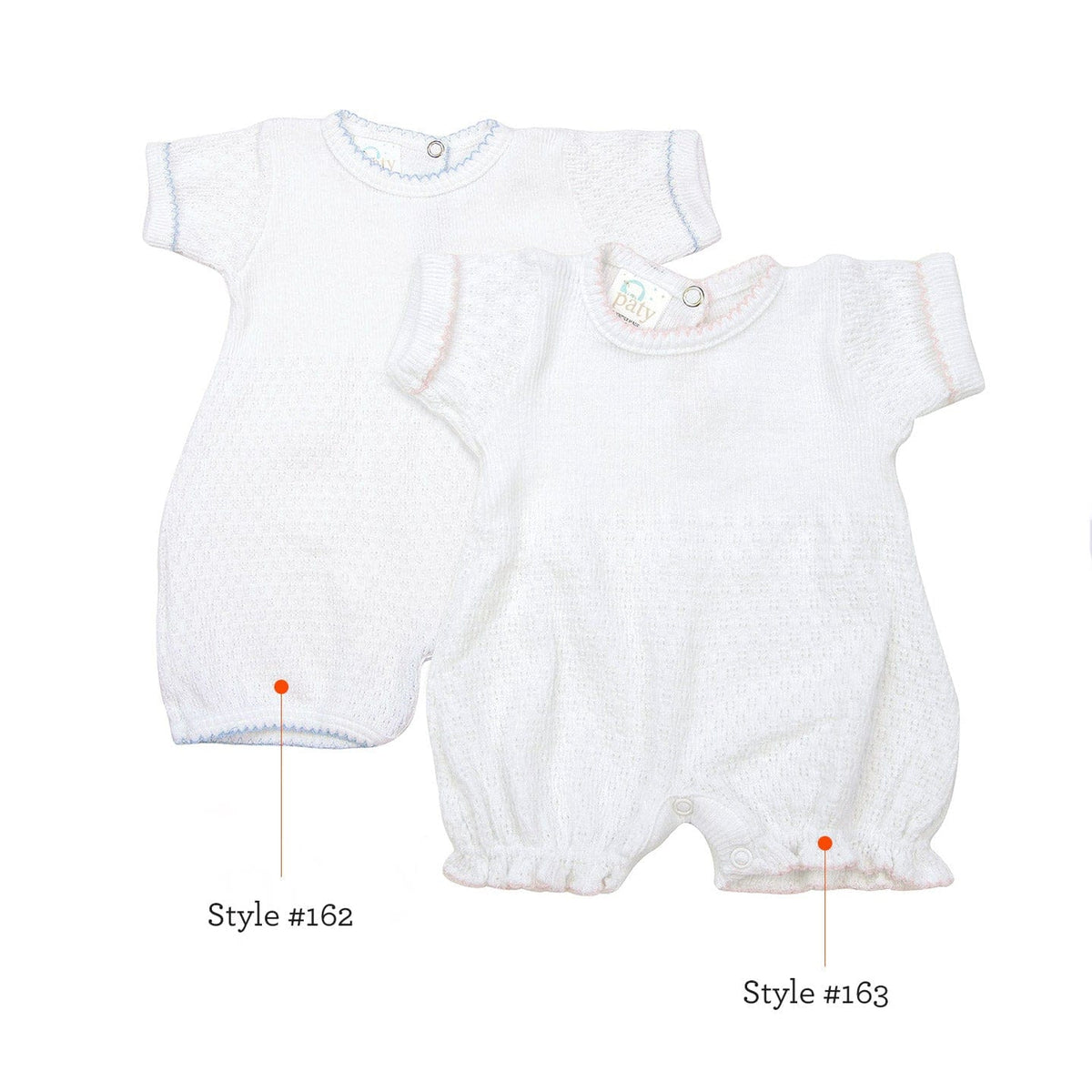 Paty, Inc. Paty Short Sleeve Cuffed Gathered White Bubble with Blue Trim - Little Miss Muffin Children & Home