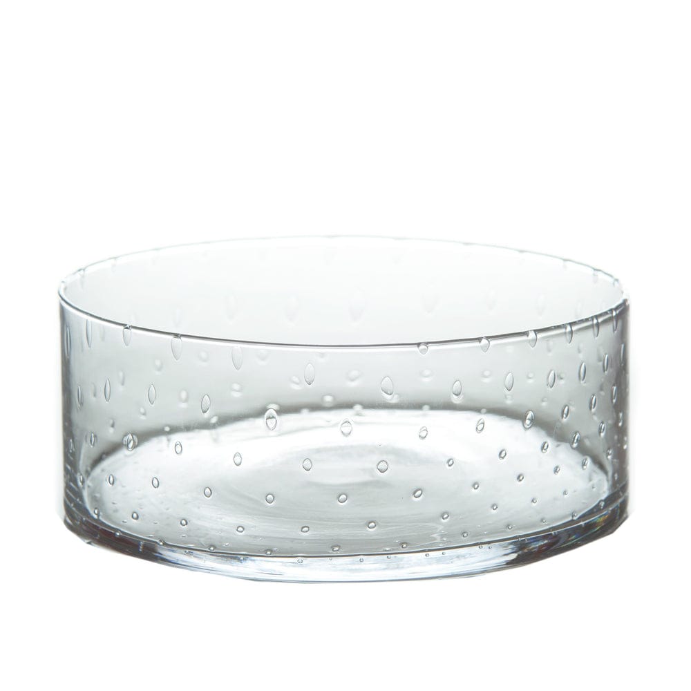 Classic Short Seeded Glass Salad Bowl