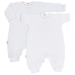 Paty, Inc. White Long Sleeve Romper with Key Hole Back Pink Picot Trim - Little Miss Muffin Children & Home
