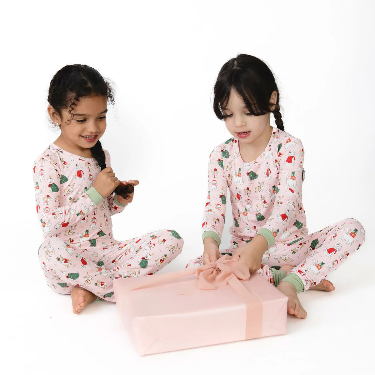 Angel Dear Christmas Dogs Pink Long Sleeve Loungewear Set - Little Miss Muffin Children & Home