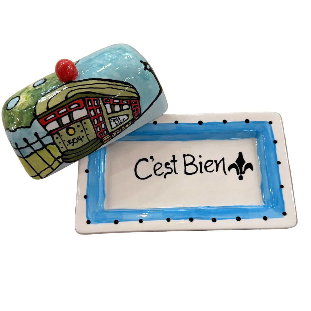 Jan Salzer Streetcar Butter Dish