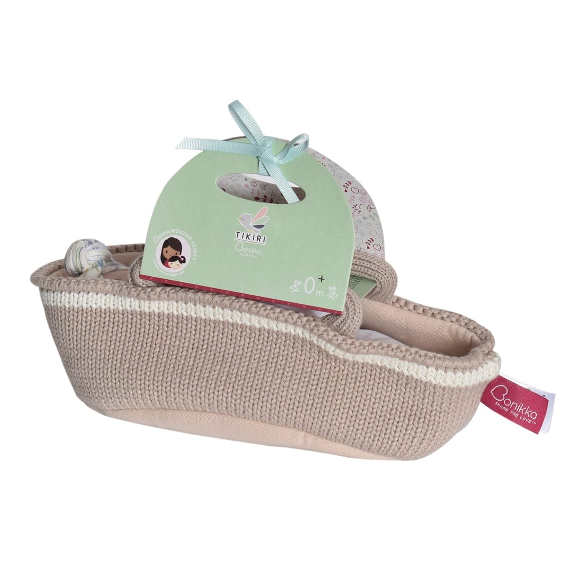 Tikiri Toys Tikiri Toys Soft Doll Rheya Baby Dark Skin with Carry Cot, Bottle & Blanket - Little Miss Muffin Children & Home