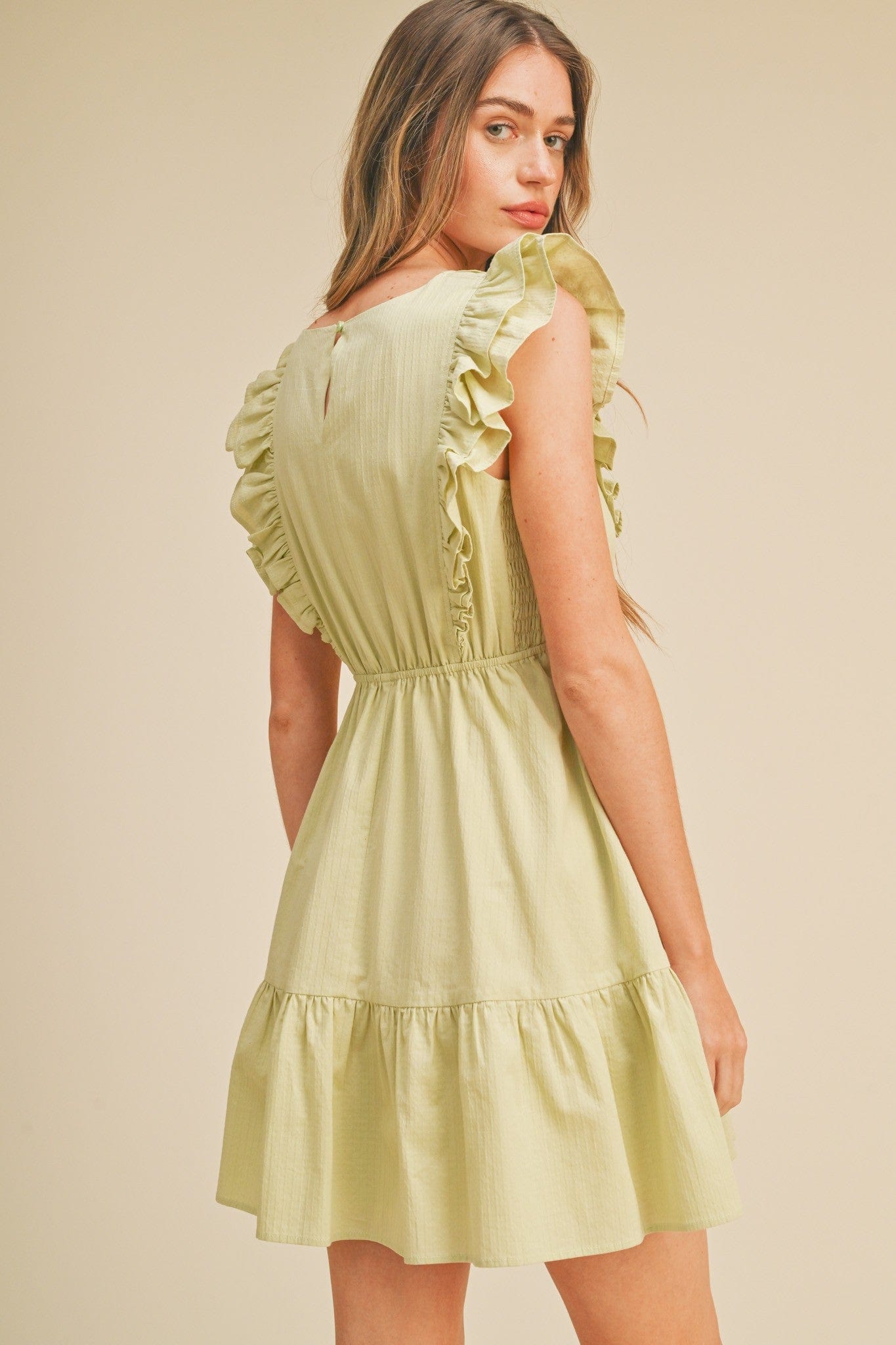 &merci &merci V-Neck Ruffled Mini Dress - Little Miss Muffin Children & Home