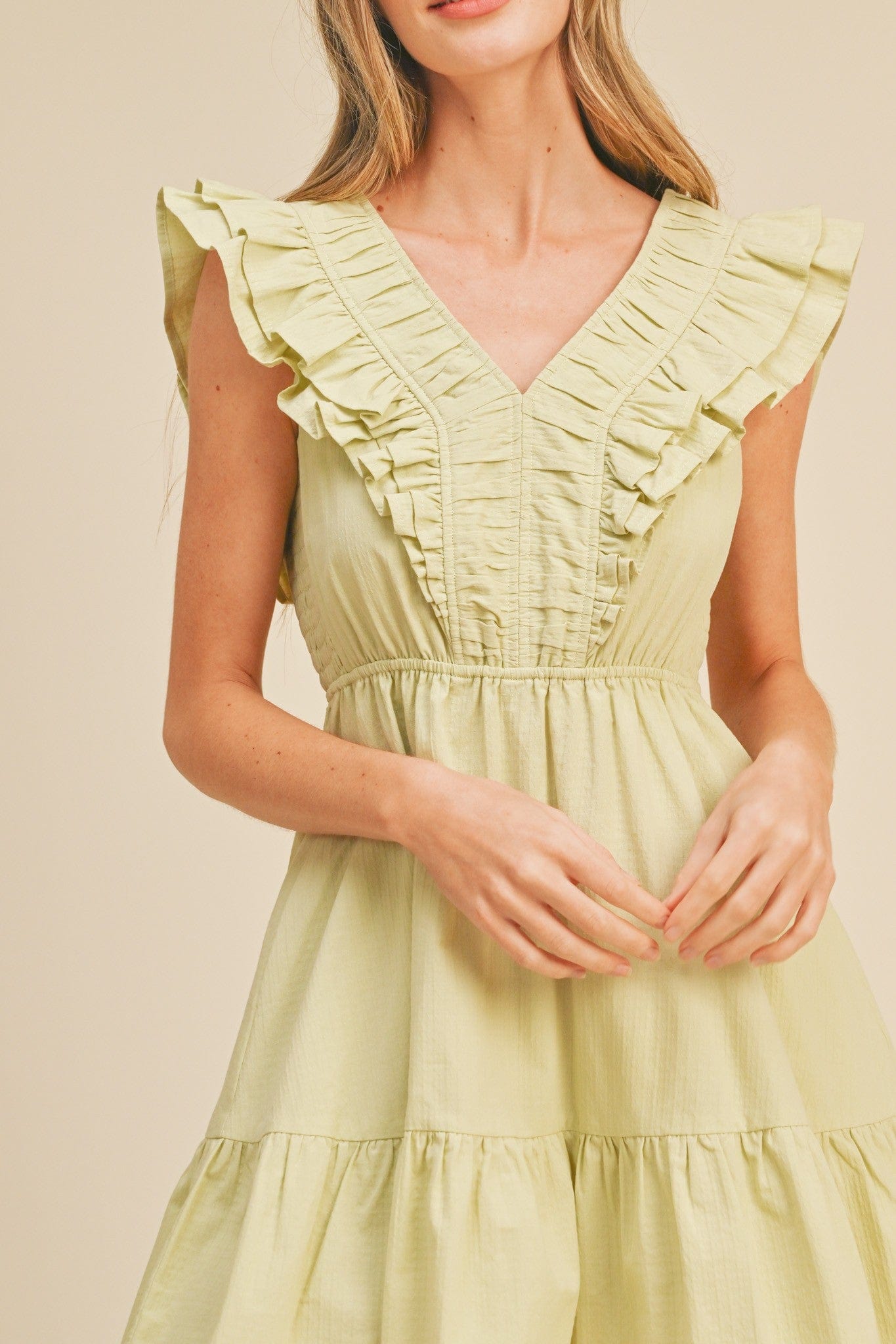 &merci &merci V-Neck Ruffled Mini Dress - Little Miss Muffin Children & Home