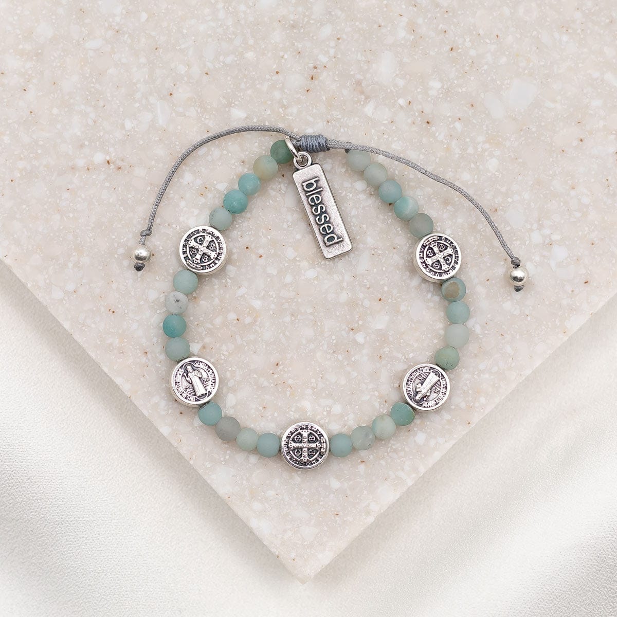 My Saint My Hero My Saint My Hero Divine Grace Bracelet - Amazonite 5 Medals - Little Miss Muffin Children & Home