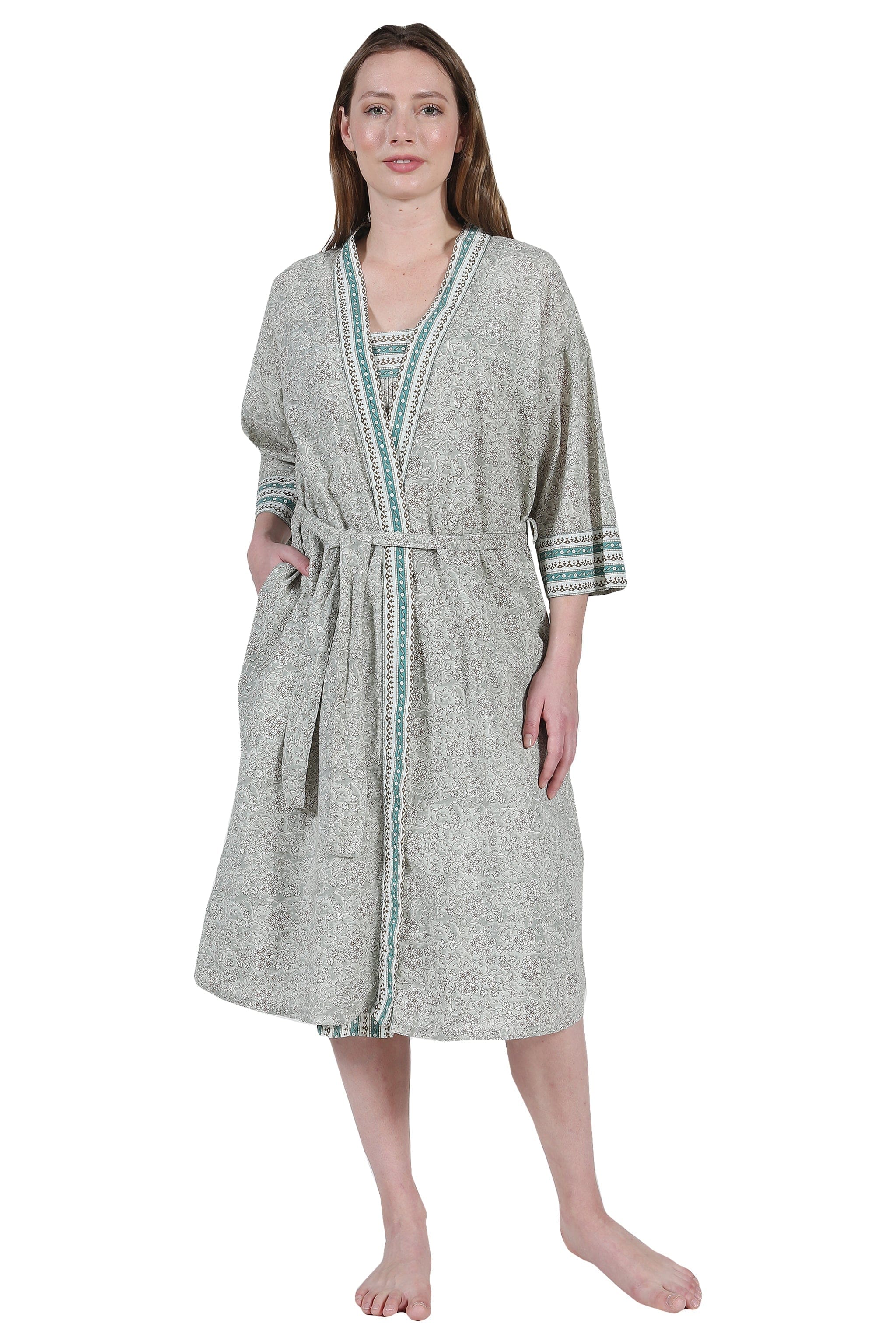 La Cera La Cera Cotton Print Wrap Robe - Little Miss Muffin Children & Home