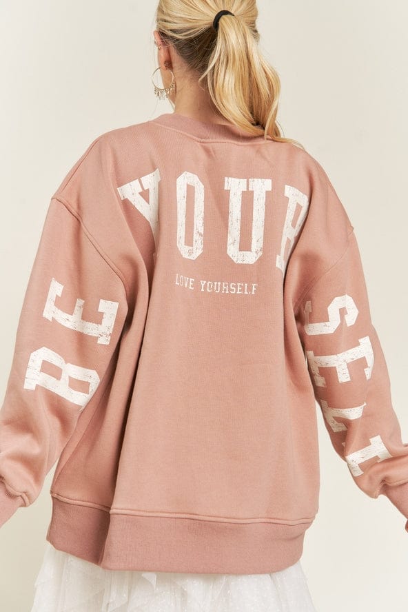 Jade by Jane Jade by Jane Be Yourself Sweatshirt in Camel - Little Miss Muffin Children & Home