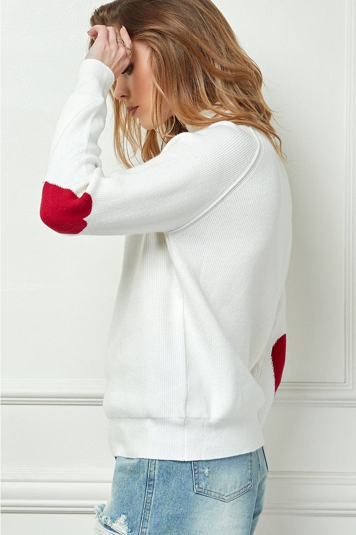 Cezele Cezele Heart Elbow Patch Knit Sweater - Little Miss Muffin Children & Home